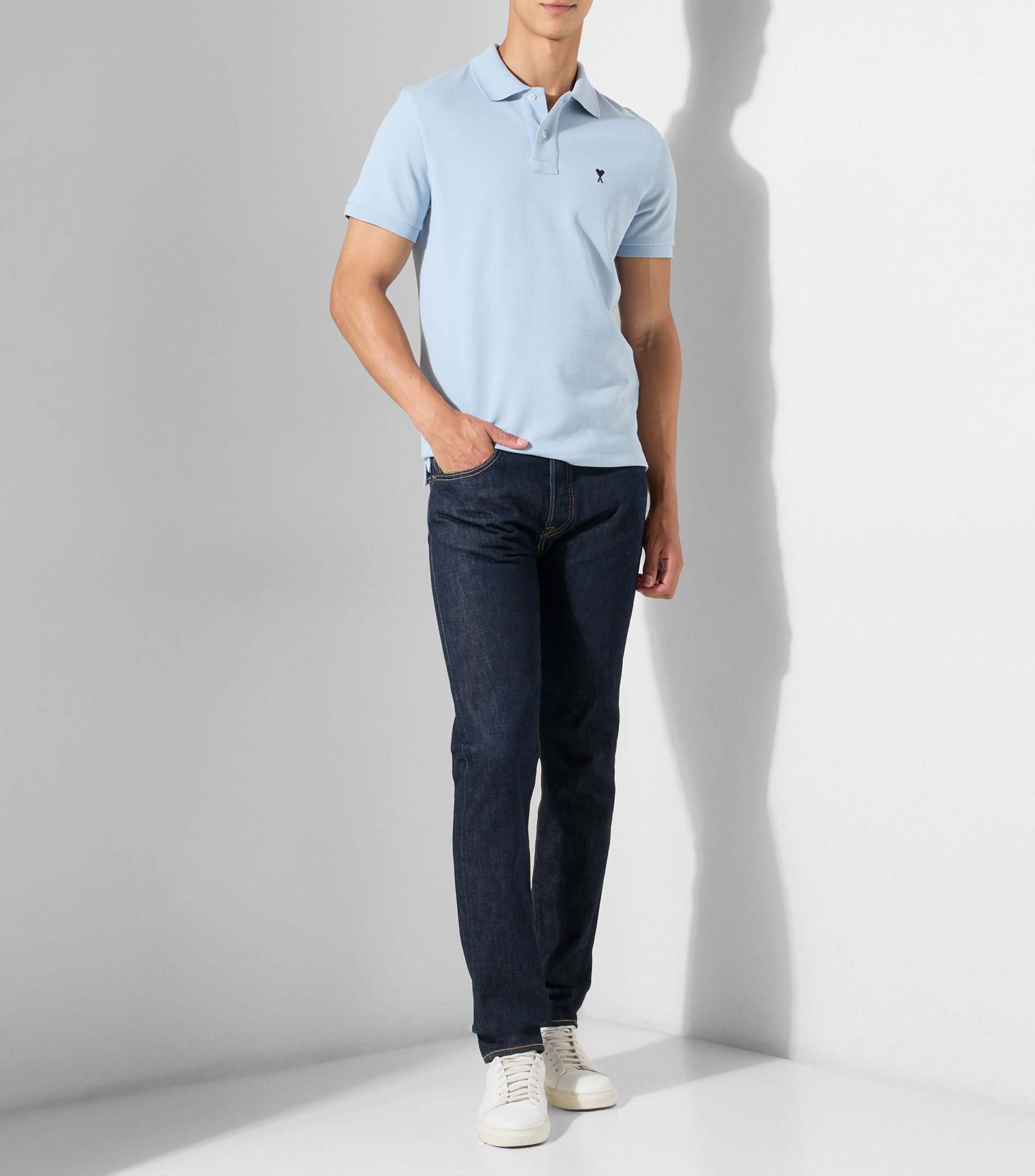 Playera tipo polo manga corta lisa Hombre